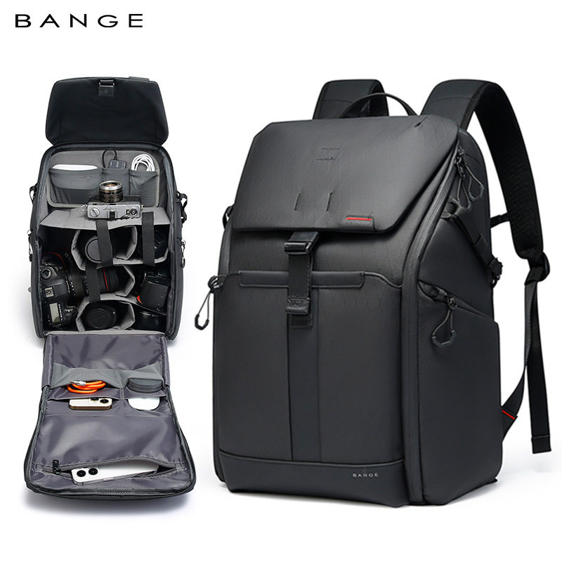 BANGE新款男士多功能大容量旅行相机背包单反数码双肩包电脑包