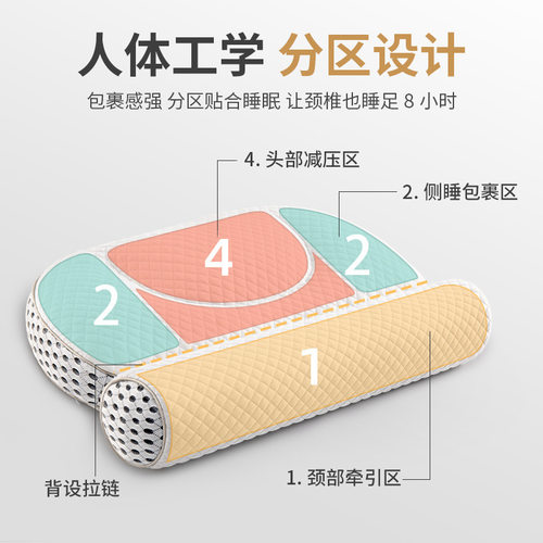 颈椎枕头护颈椎睡眠单人圆柱硬枕芯荞麦壳家用睡觉护颈枕