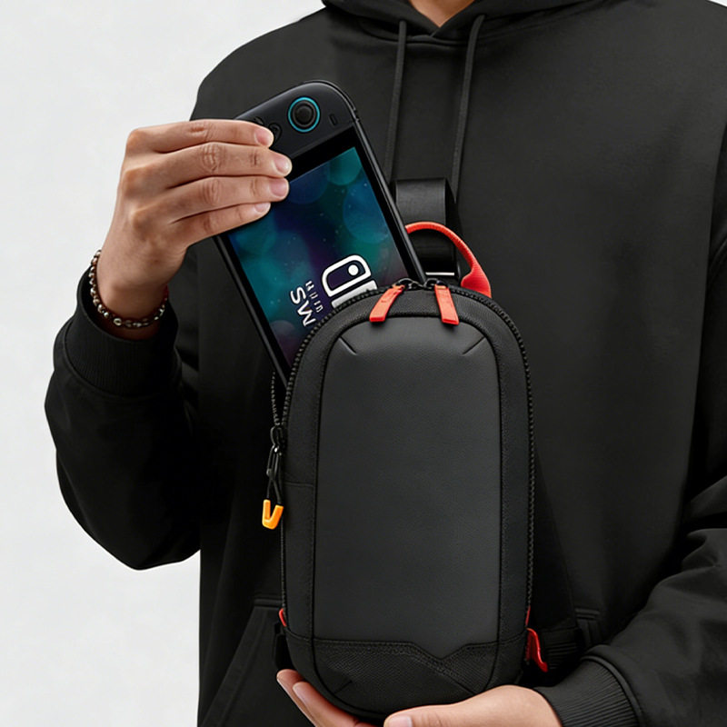 跨境新款胸包男士单肩斜挎包Switch2游戏机收纳包户外骑行背包