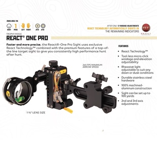 【成都小Z】Trophyridge鹿牌复合弓瞄准器REACT ONE PRO单针瞄