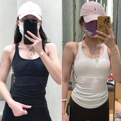 ebb长款工字瑜伽背心女带胸垫