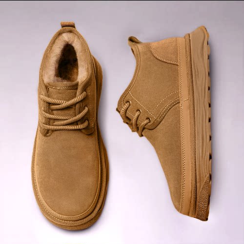 雪地靴男款皮毛一体加绒保暖厚底冬季防滑高帮真皮男士大棉羊毛鞋