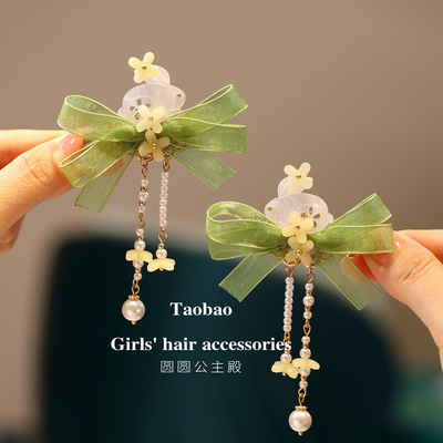 桂花玉兔子中式古风儿童发夹发饰