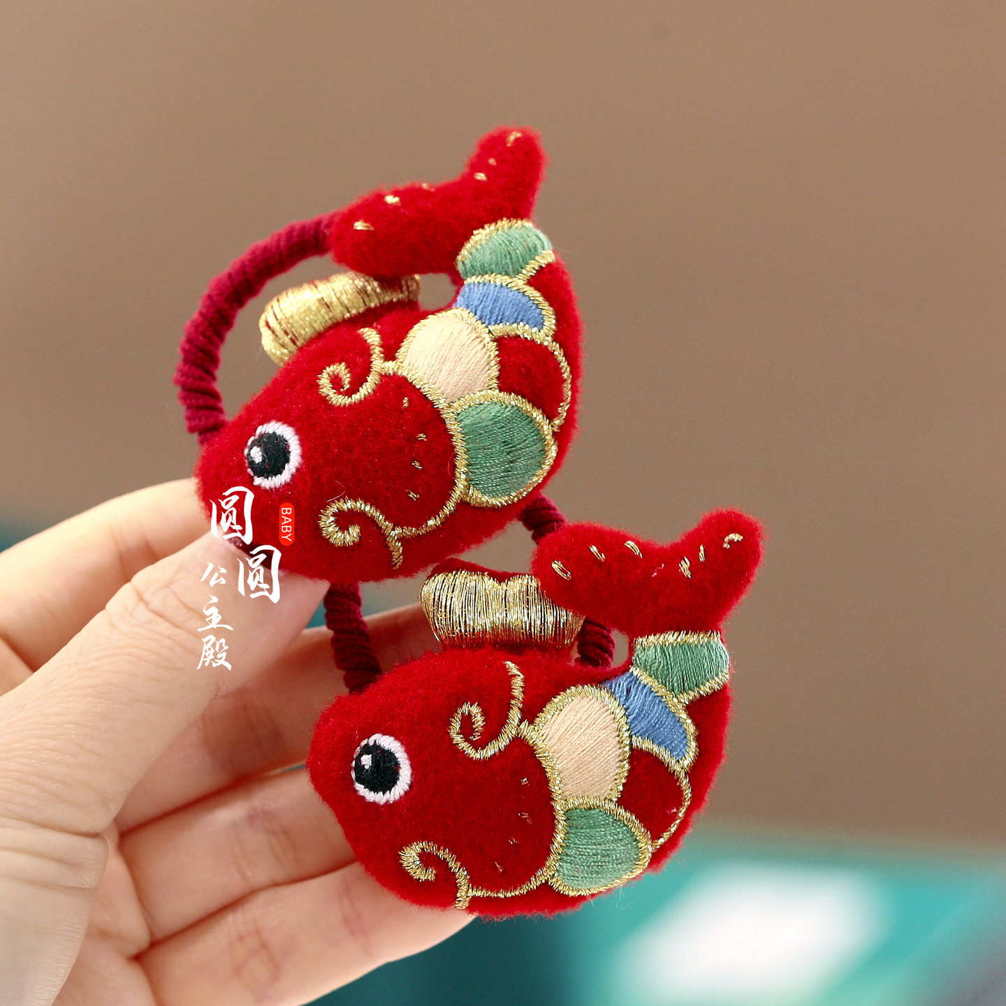 古风刺绣锦鲤儿童发圈新年吉祥红鲤鱼高弹力宝宝丸子头绳女孩发饰,童装/婴儿装/亲子装,发饰,淘宝优惠券,粉丝福利购,淘宝优惠卷