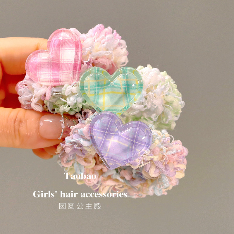 爱心糖果丸子毛巾圈儿童马尾橡皮筋高弹力小女孩扎辫子头绳不伤发