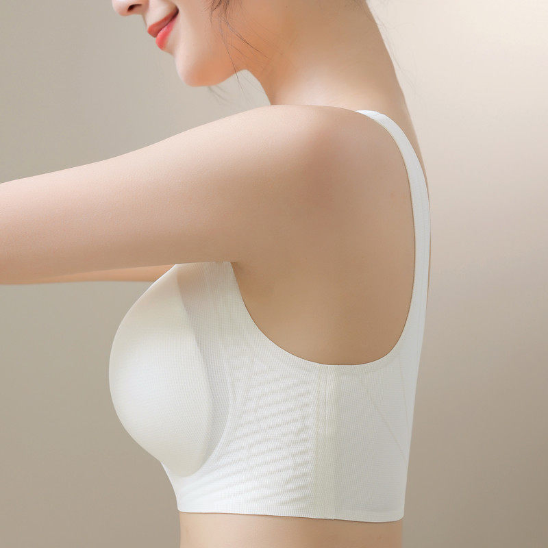 液态软支撑乳胶内衣女小胸聚拢运动背心无钢圈性感防下垂美背文胸