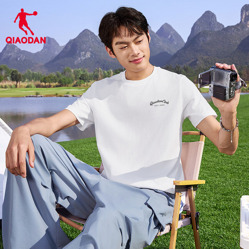 乔丹男款纯棉短袖T恤衫2026年夏季薄款圆领休闲运动上衣潮流男装