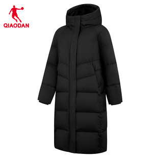 乔丹长款羽绒服女子防泼水外套抗静电防寒保暖外套女QDEGM2261006