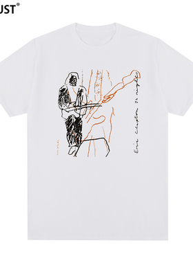 ERIC CLAPTON吉他之神短袖T恤摇滚复古艾力克克莱普顿男女休闲Tee