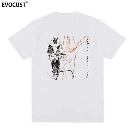 ERIC CLAPTON吉他之神短袖T恤摇滚复古艾力克克莱普顿男女休闲Tee