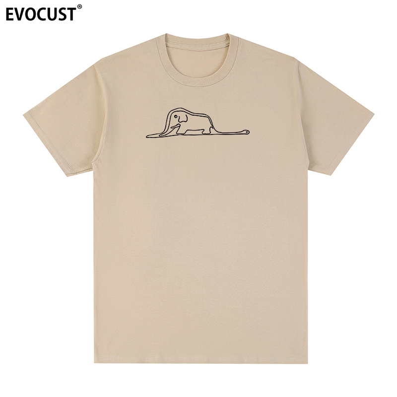 小王子纯棉T恤蛇吞象印花半袖文艺夏季ins撒贝宁同款情侣短袖衣服