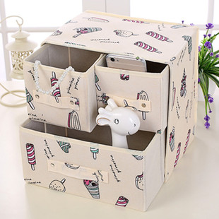 两层三抽屉式内衣收纳盒化妆品零食盒子整理盒桌面简易宿舍收纳箱