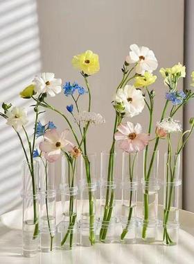 试管花瓶网红风高颜值玻璃摆件鲜花水培花器组合插花瓶桌面装饰品
