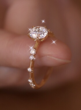 【培育】铂金一克拉培育钻石女戒18K金求婚钻戒IGI合成钻戒NGTC