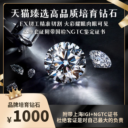 【培育】CVD人造钻石1克拉HPHT合成培育钻戒婚戒定制IGI证书NGTC - 封面