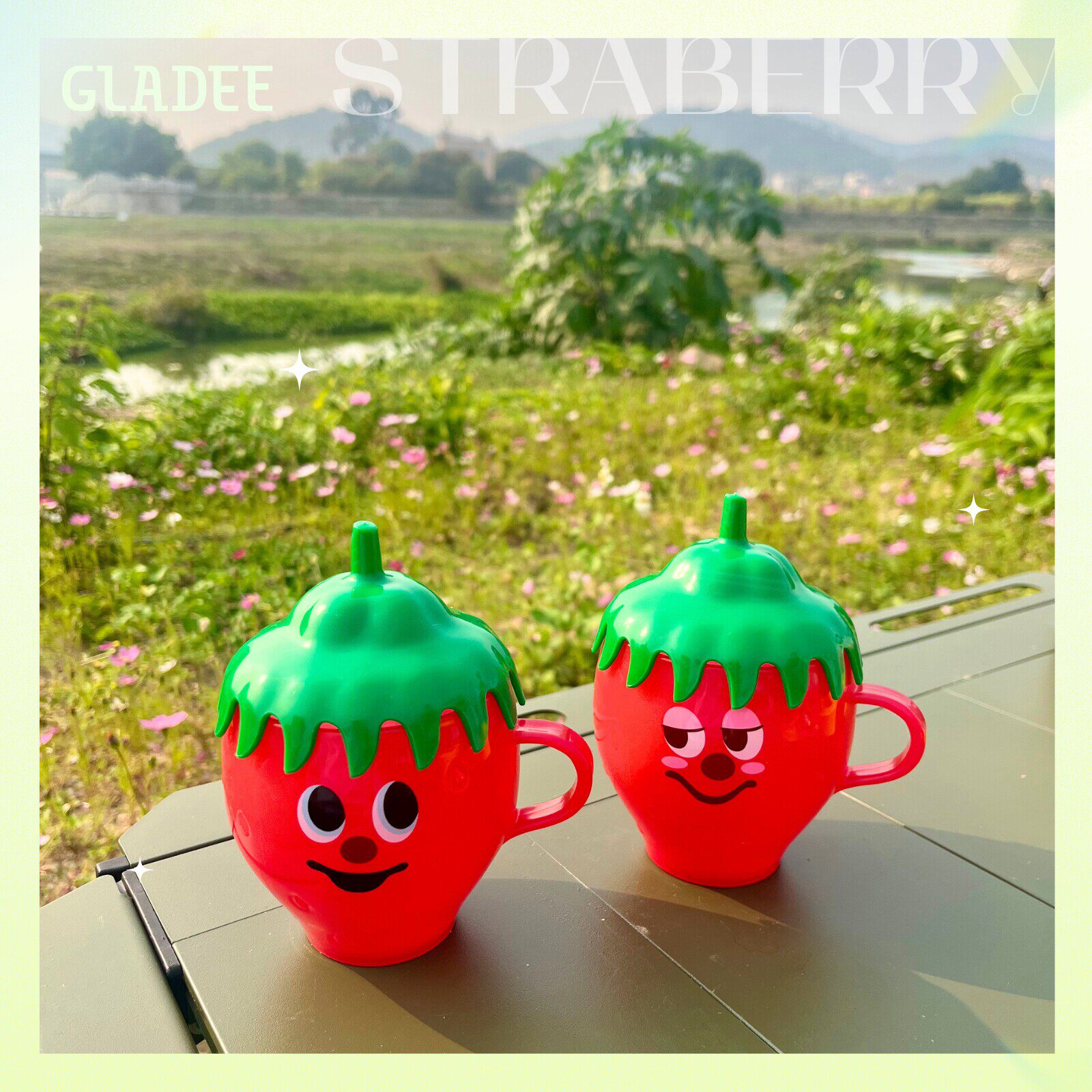 我想开了草莓杯GLADEE带盖文化创意杯子