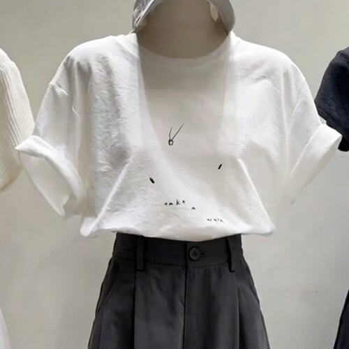 夏季欧货轻奢印花短袖T恤女