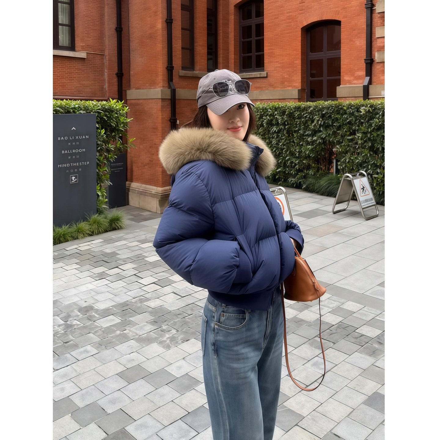 连帽韩版短款收腰棉服女大毛领加厚面包服小个子冬季保暖气质外套
