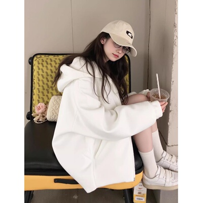 连帽卫衣女白色2025新款爆款