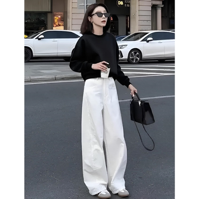 短款黑色卫衣女秋冬2025新款爆款