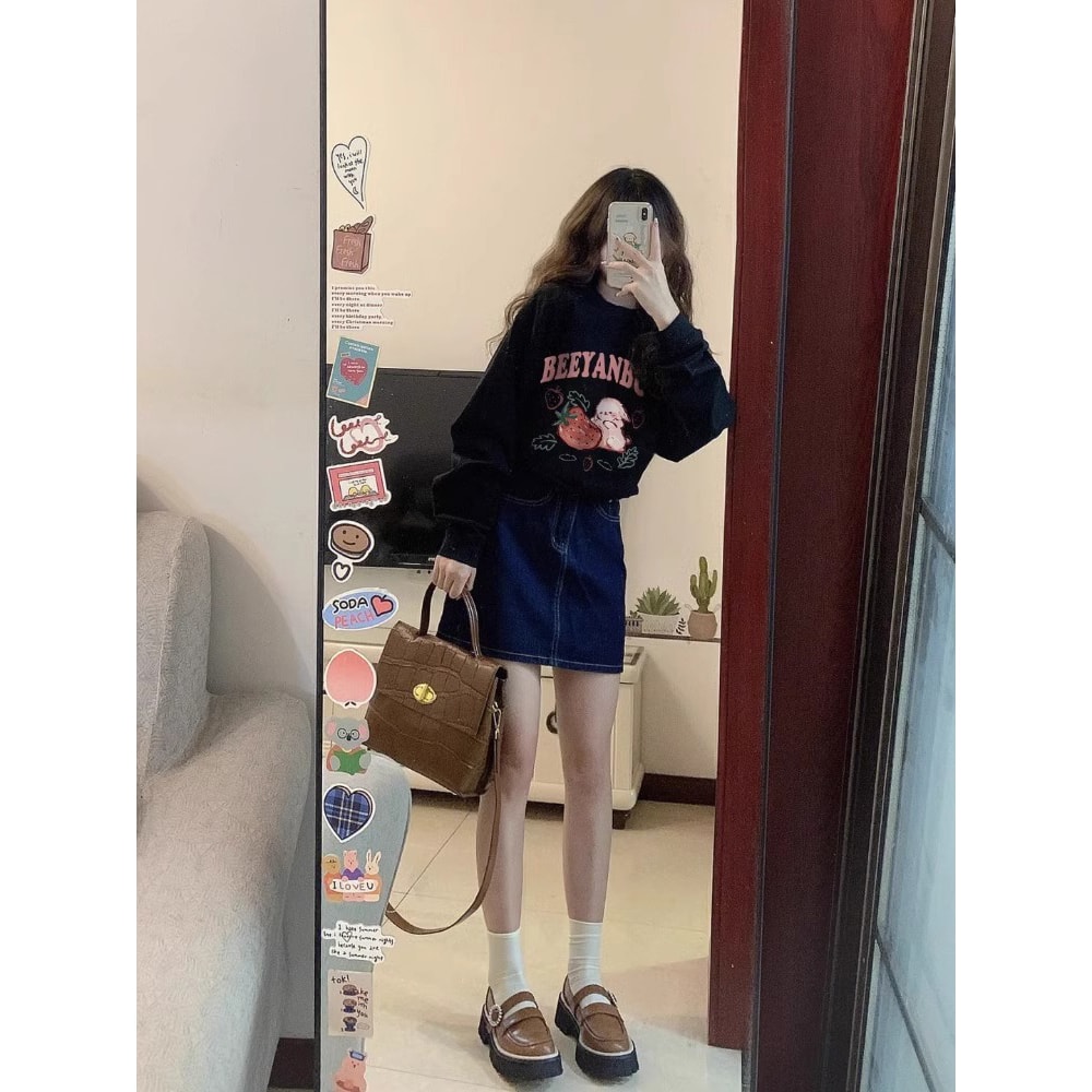 圆领加绒小个子卫衣宽松显瘦外套