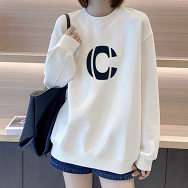 韩系慵懒风加绒内搭卫衣