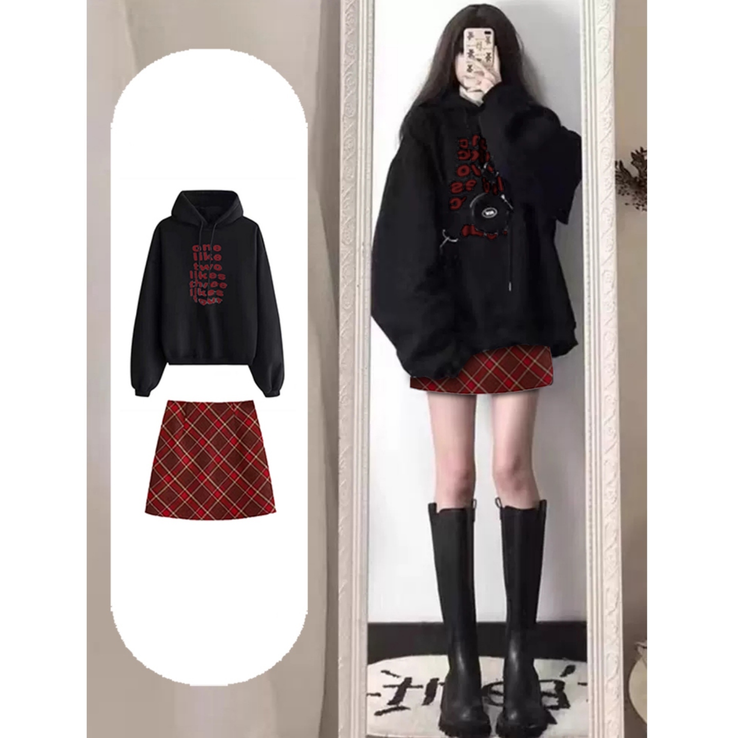 黑色卫衣2025新款宽松连帽上衣