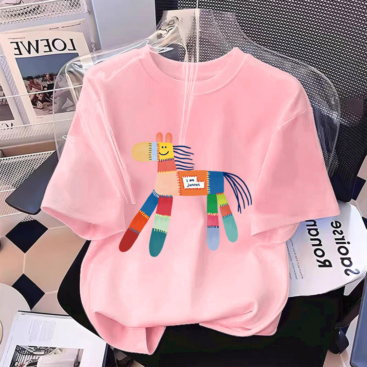 爆款独特青少年2026年新款马年本命年夏季衣服中长款纯棉半袖上衣,女装/女士精品,T恤,淘宝优惠券,粉丝福利购,淘宝优惠卷