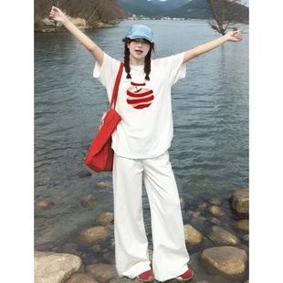 t恤女2025新款 夏季 白色短袖 爆款 小上衣 纯棉半袖 宽松独特绝美夏季