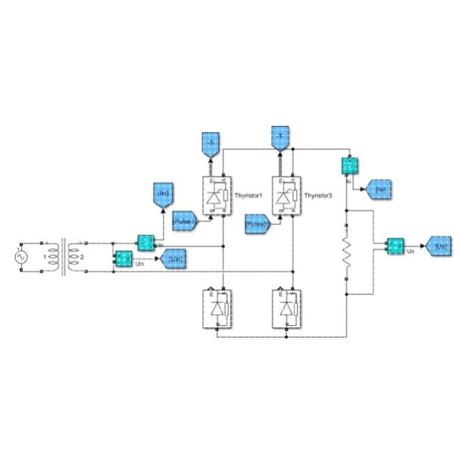 MATLAB/Simulink单相桥式半控整流电路仿真模型