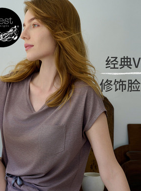 Nest Designs女士T恤短裤七分裤夏季短袖上衣家居服休闲睡衣套装