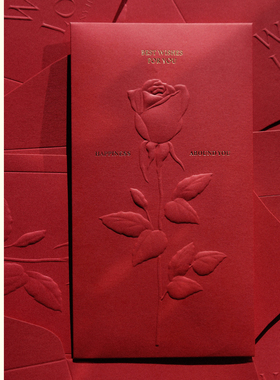 Danny画画原创立体浮雕玫瑰万元千元百元利是封