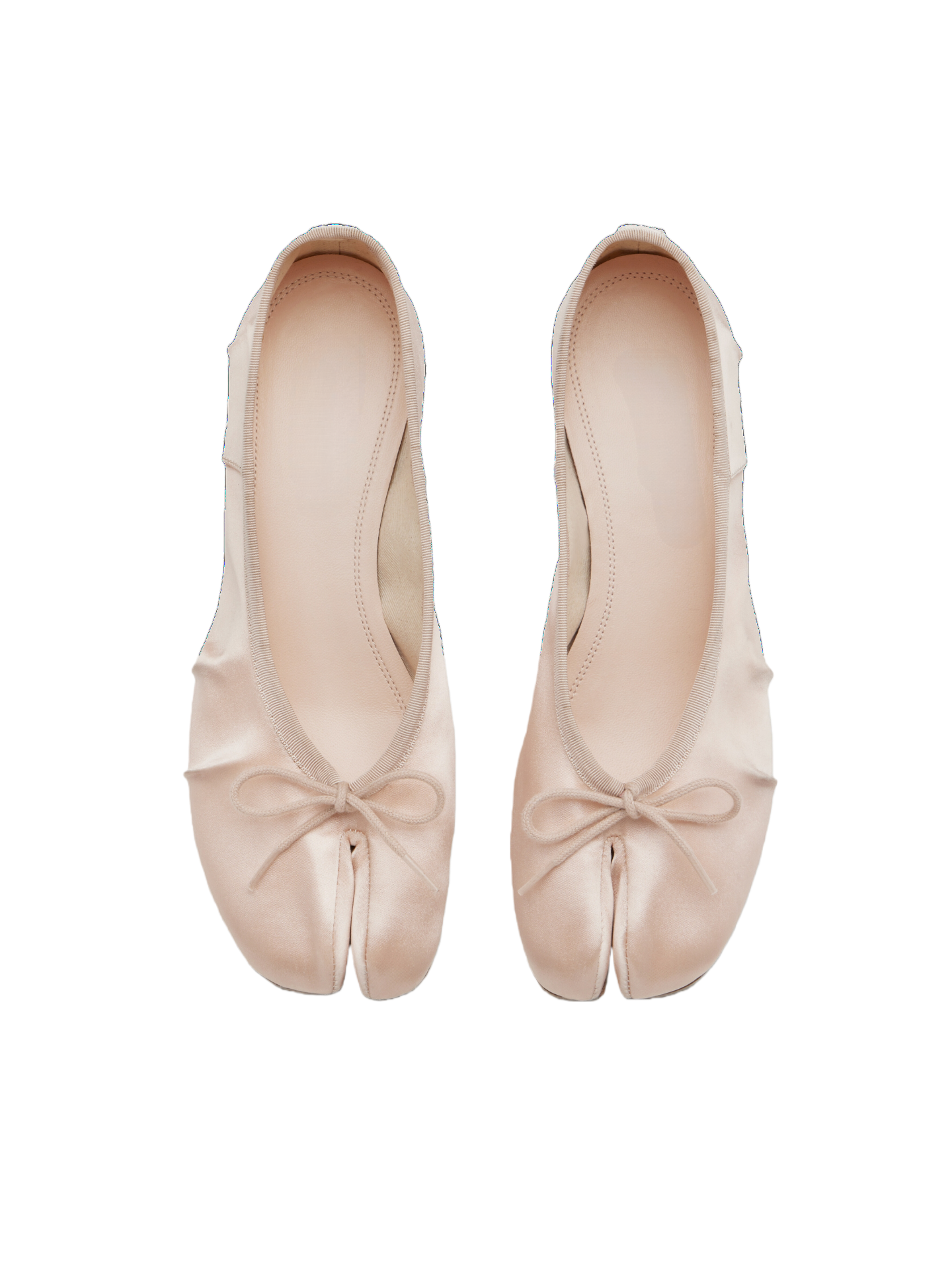 2026年春新款MM6芭蕾舞单鞋女 中跟褶皱缎面tabi分趾鞋蝴蝶结法式