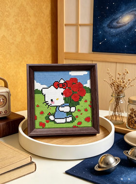 HelloKitty可爱小尺寸带框十字绣