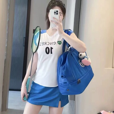 2026新款好看羽毛球服女士大赛训练服速干小飞袖运动短裙包臀裙夏