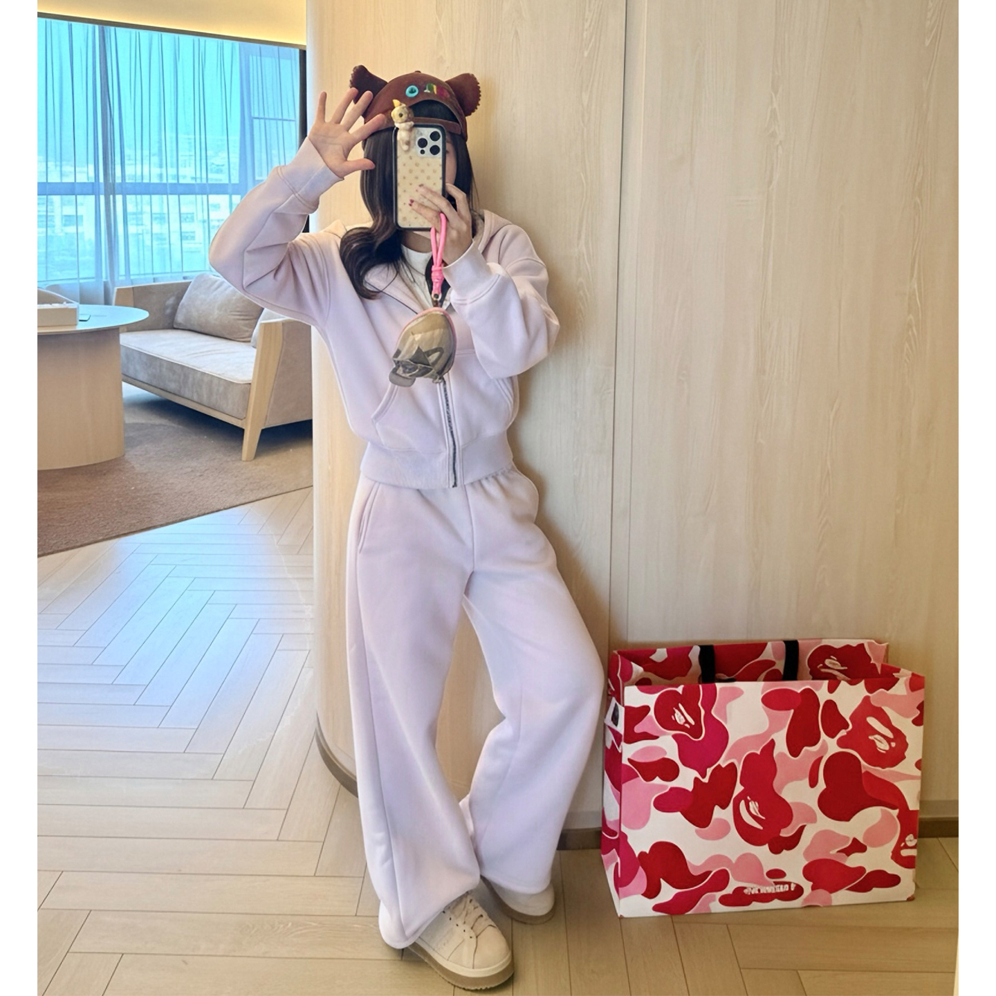 巨好看的冬装加绒加厚卫衣一整套