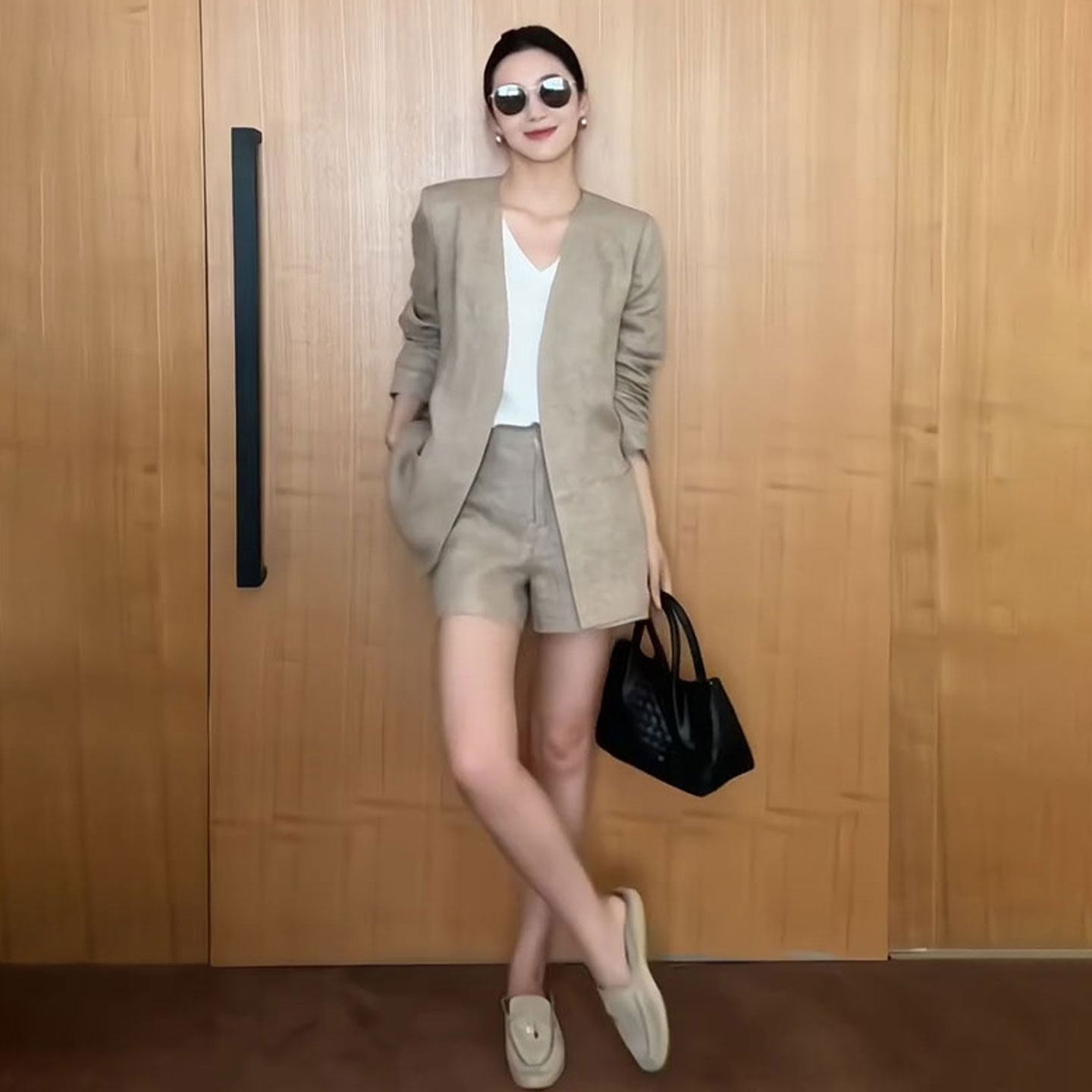 高级感老钱风亚麻套装夏季新款女