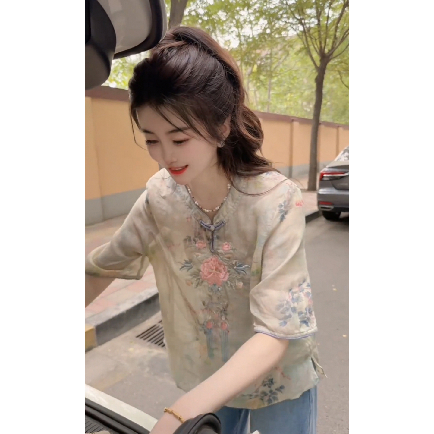 文艺范短袖衬衫女装2025夏季新款