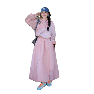 多巴胺粉色减龄运动套装女夏季炸街洋气宽松防晒外套半身裙两件套