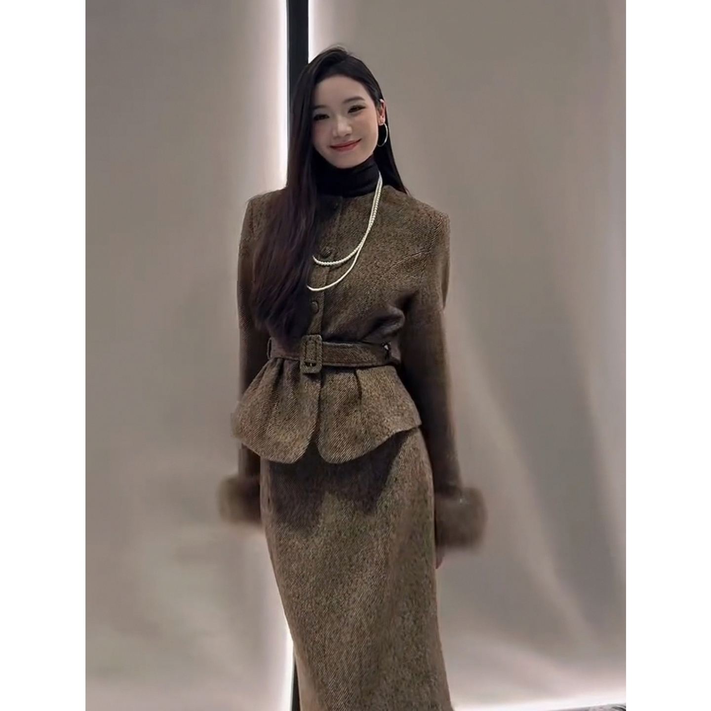 巨好看的冬装两件套小香风高级感