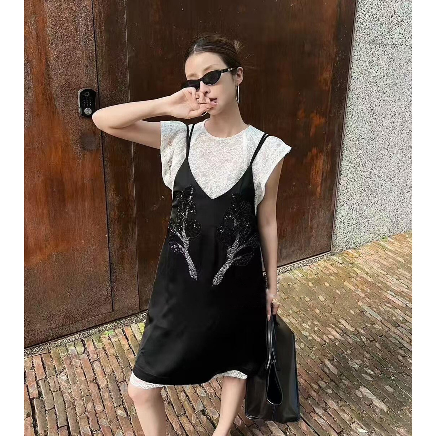 欧货2025夏装搭配一整套法式气质名媛高级小众不撞款吊带裙子套装