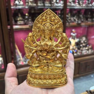 密集金刚/密聚金刚/桑堆/桑顿多杰/12cm金铜佛像佛天佛堂供奉摆件