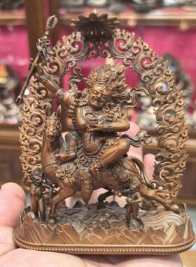 吉祥天母/班丹拉姆/吉祥天女/拉姆/12cm紫铜佛像藏传佛堂供奉摆件