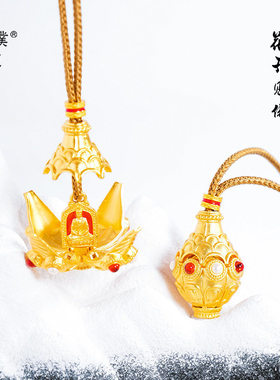 古法沙金花开见佛吊坠/花开见佛项链/禅意挂坠/衣链饰品