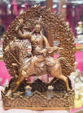 阿企佛母/阿企秋吉卓玛/骑马阿企佛母/阿奇佛母/15cm红铜佛堂佛像