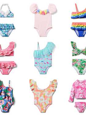 特价 新款现货Janie and jack女童连体分体防晒泳衣