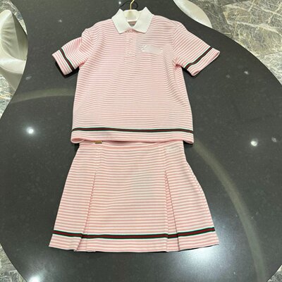 G*C 学院风条纹polo衫 半裙
