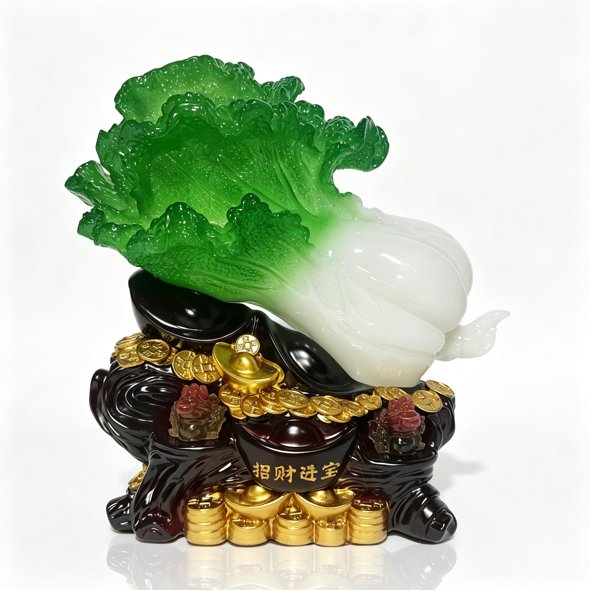 玉百财礼品白菜风水摆件招财进宝