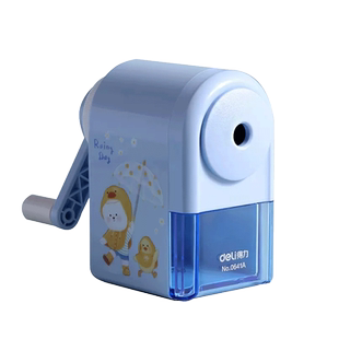 小型削笔器手摇彩铅洞洞铅笔三角杆美术生粗笔幼儿园小学生得力自动进铅大口径迷你转笔刀耐用削笔刀qj