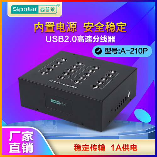 西普莱20口USB集线器A-210P